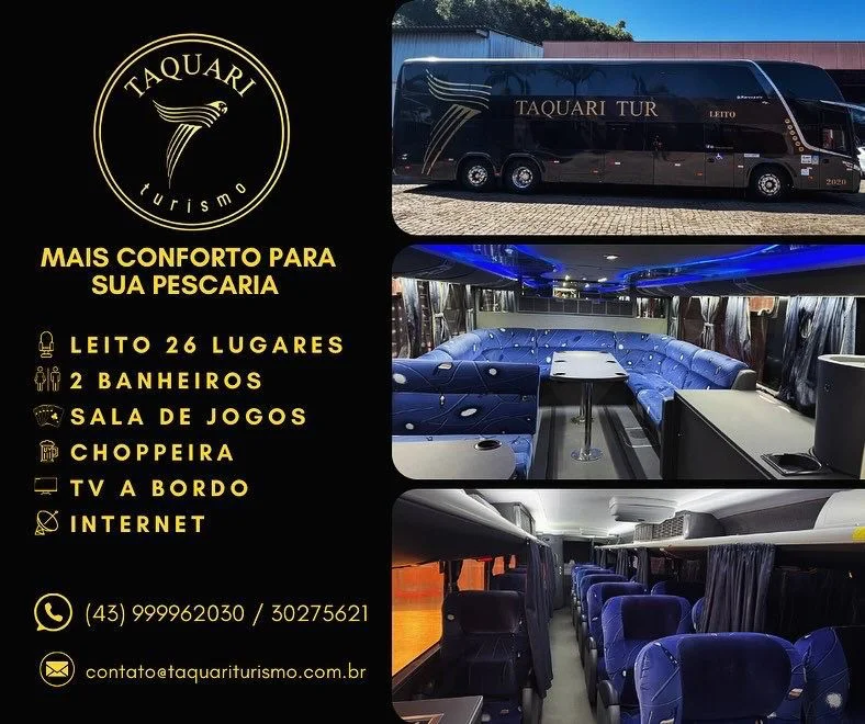 Banner ônibus leito Taquari Turismo